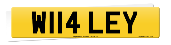 Registration number W114 LEY